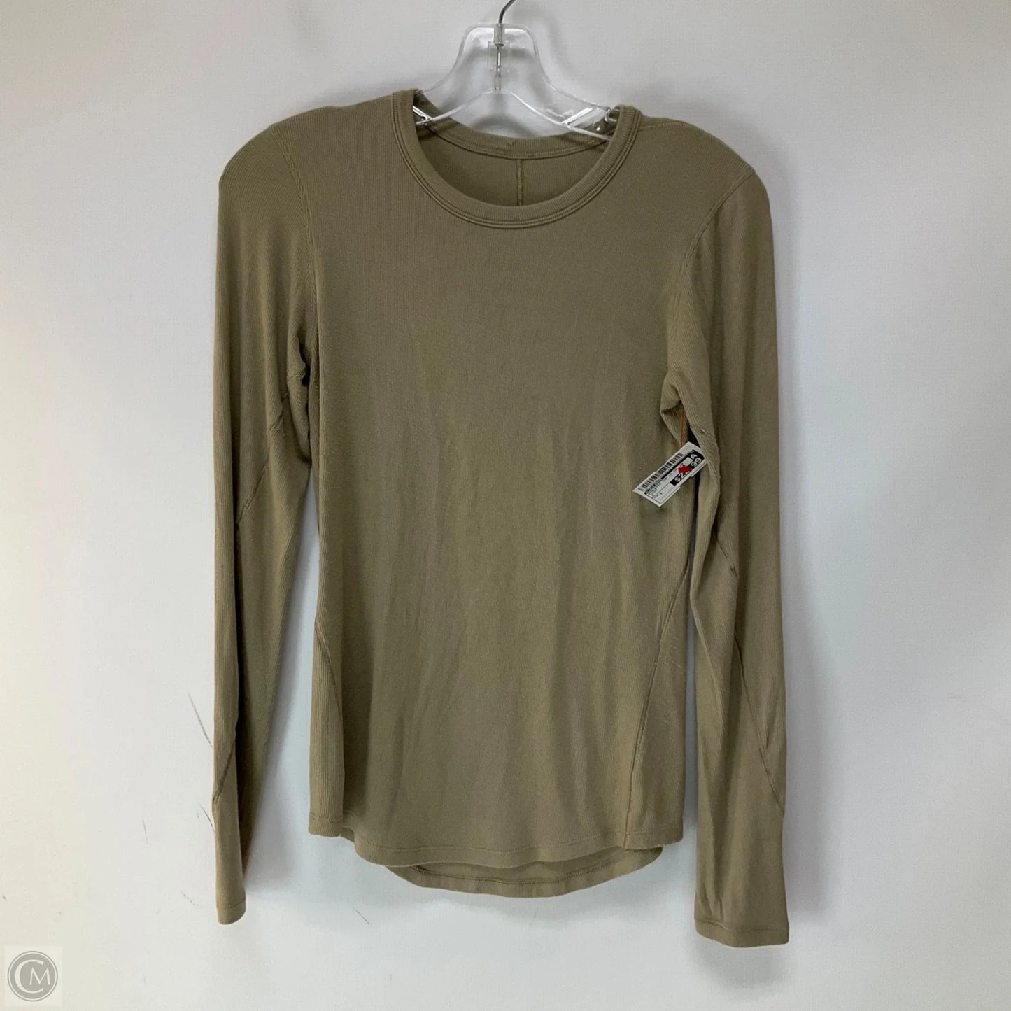 Athletic Top Long Sleeve Collar By Lululemon In Taupe, Size: S