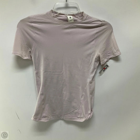 Athletic Top Short Sleeve By Lululemon In Pink, Size: Xs