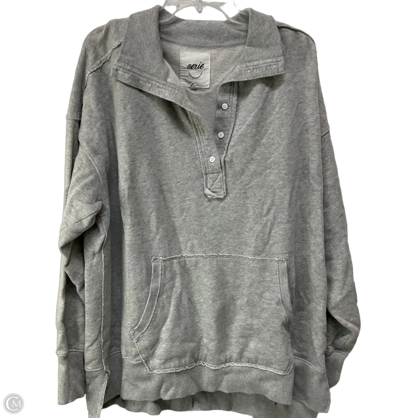 Sweatshirt Collar By Aerie In Grey, Size: L