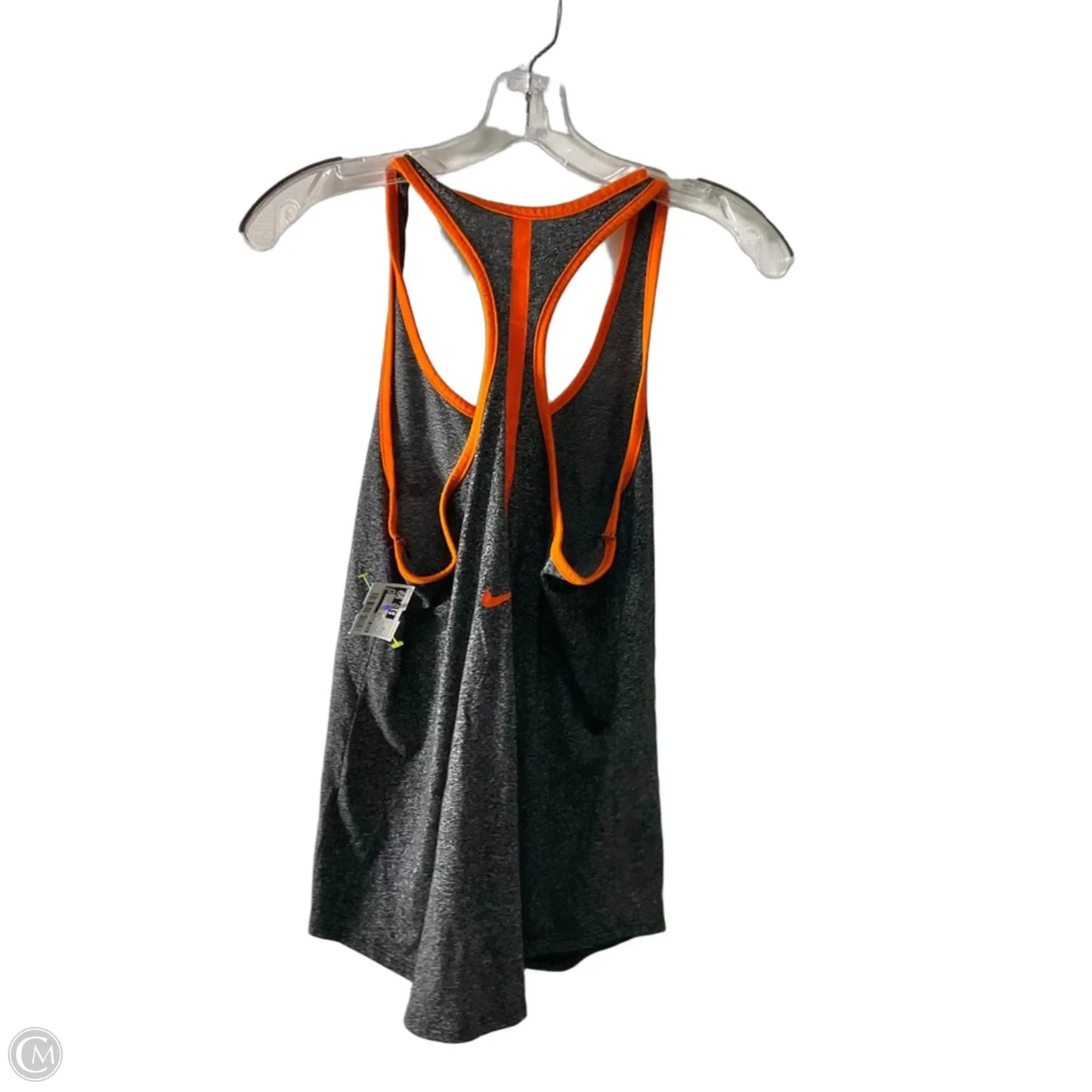 Athletic Tank Top By Nike Apparel In Green & Orange, Size: M