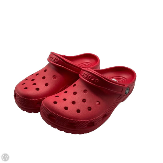 Shoes Flats By Crocs In Red, Size: 9