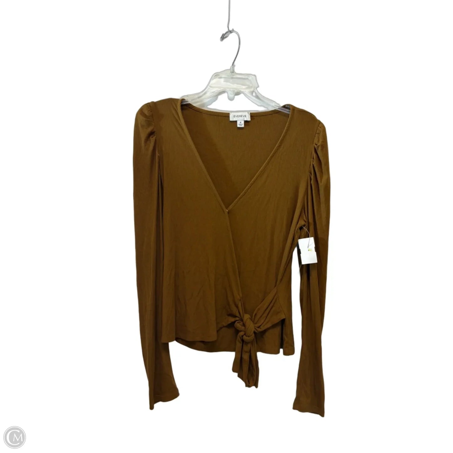 Top Long Sleeve By Evereve In Brown, Size: M