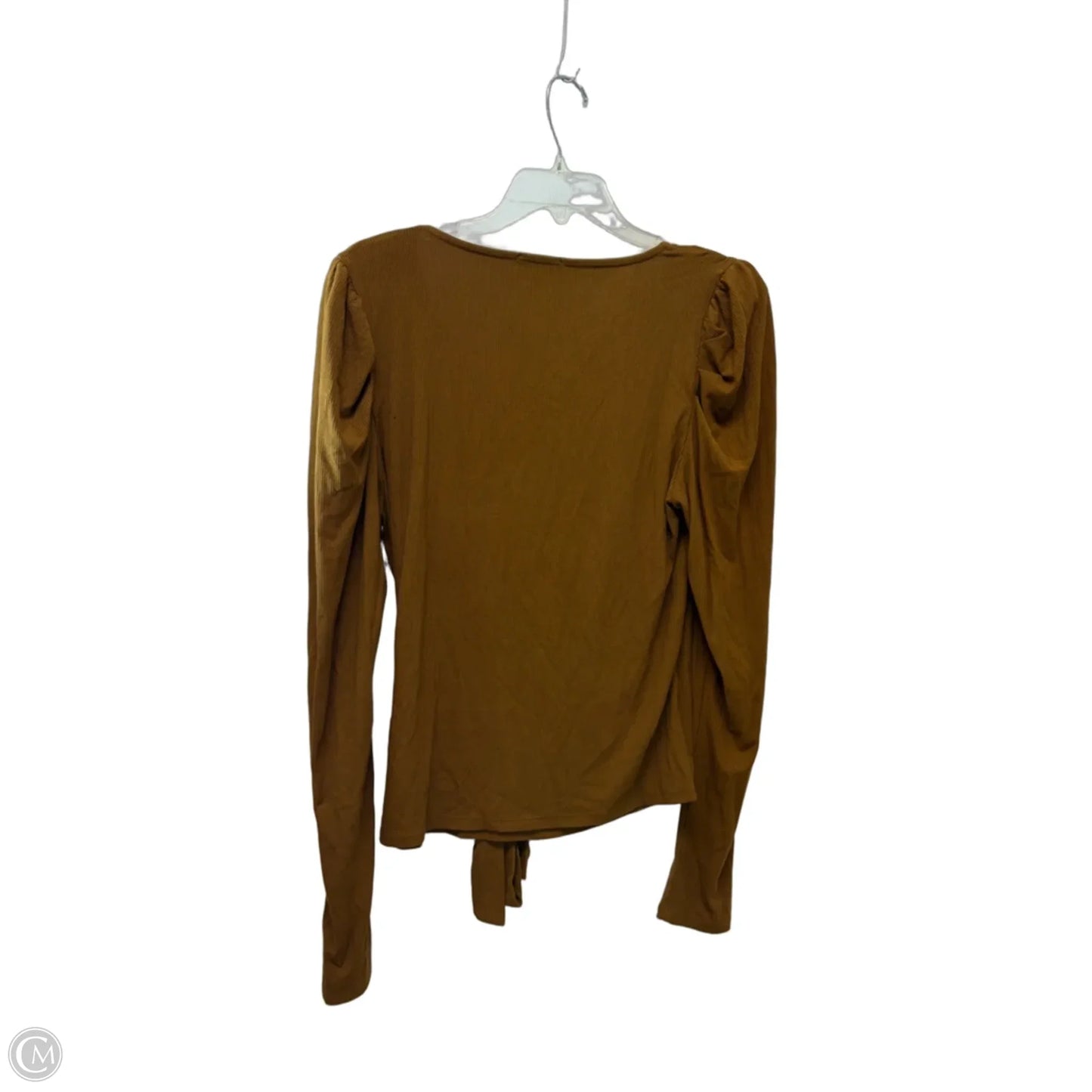 Top Long Sleeve By Evereve In Brown, Size: M