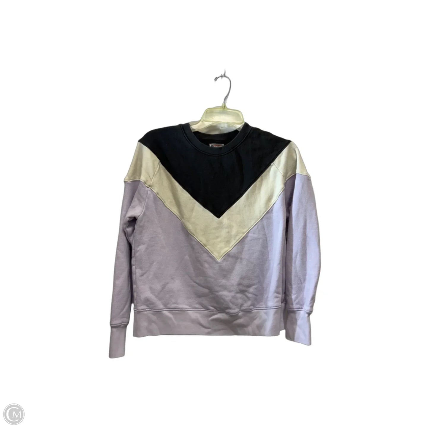 Sweatshirt Crewneck By Evereve In Grey & Purple, Size: M
