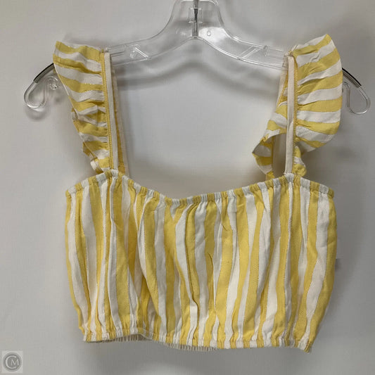 Top Sleeveless By Lovers & Friends In White & Yellow, Size: S