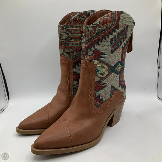 Boots Western By Wonderly In Brown & Green, Size: 8