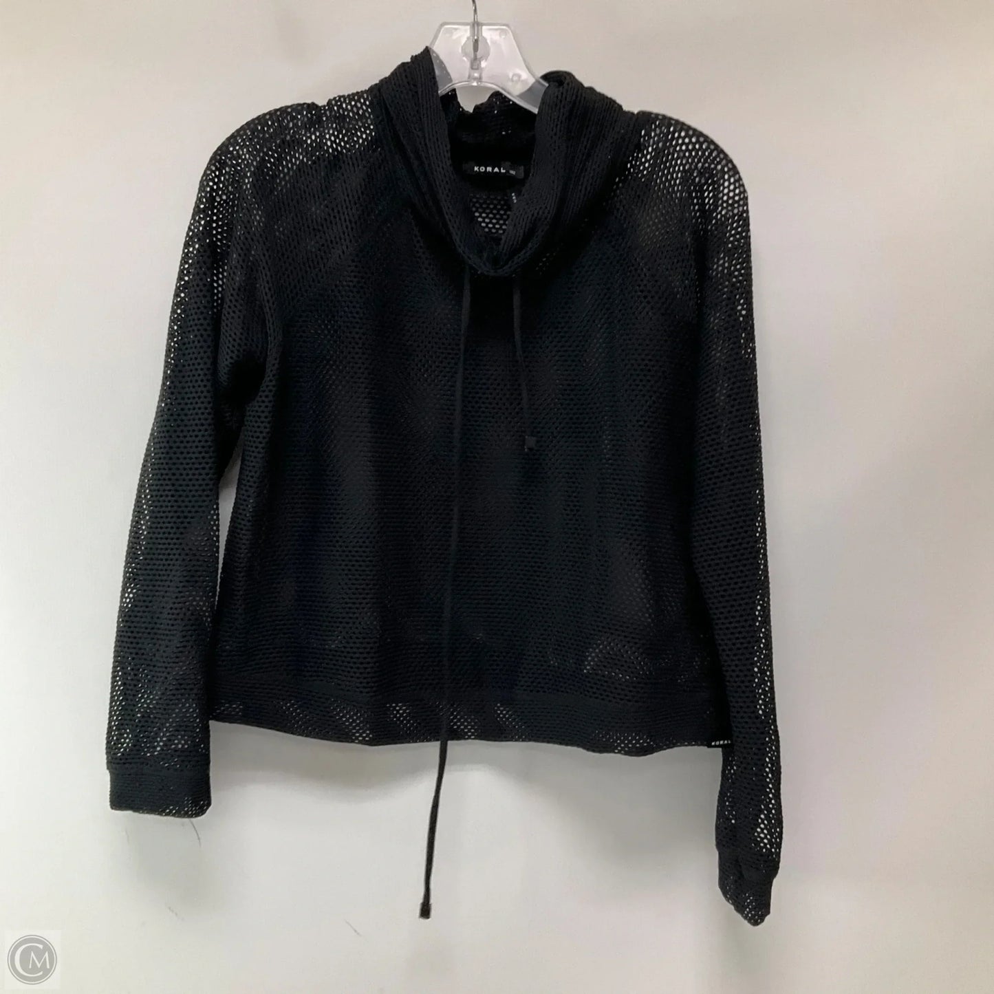 Athletic Top Long Sleeve Collar By Cmb In Black, Size: L