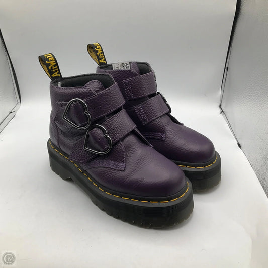 Boots Ankle Heels By Dr Martens In Purple, Size: 6