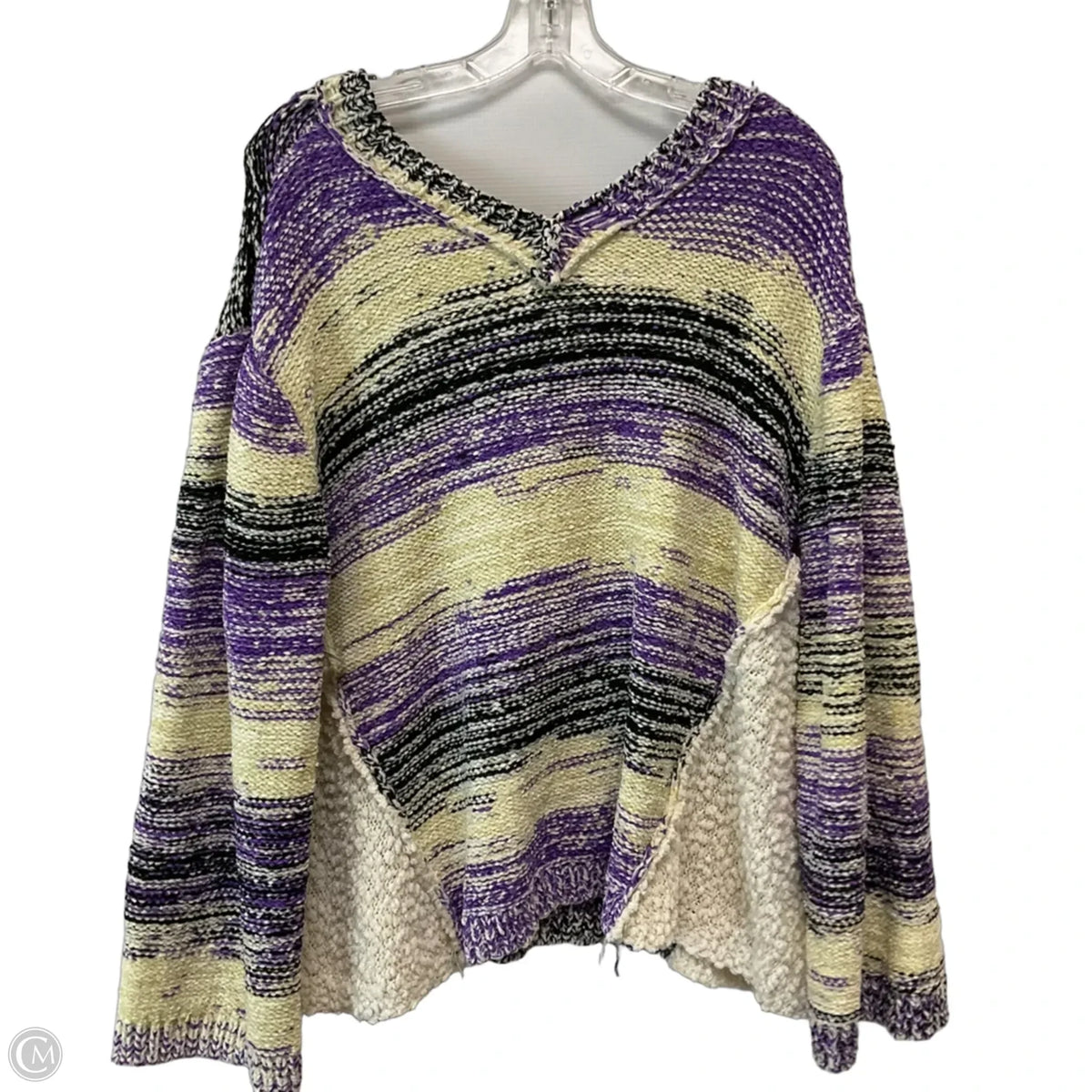 Sweater By Pol In Purple & White, Size: L