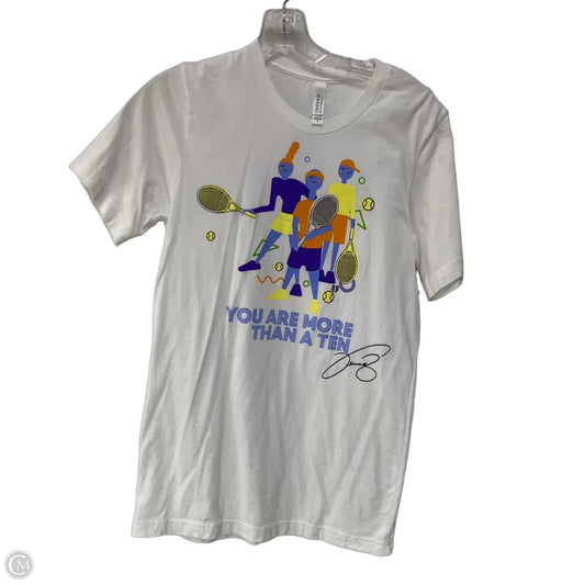 Athletic Top Short Sleeve By Bella + Canvas In White, Size: S