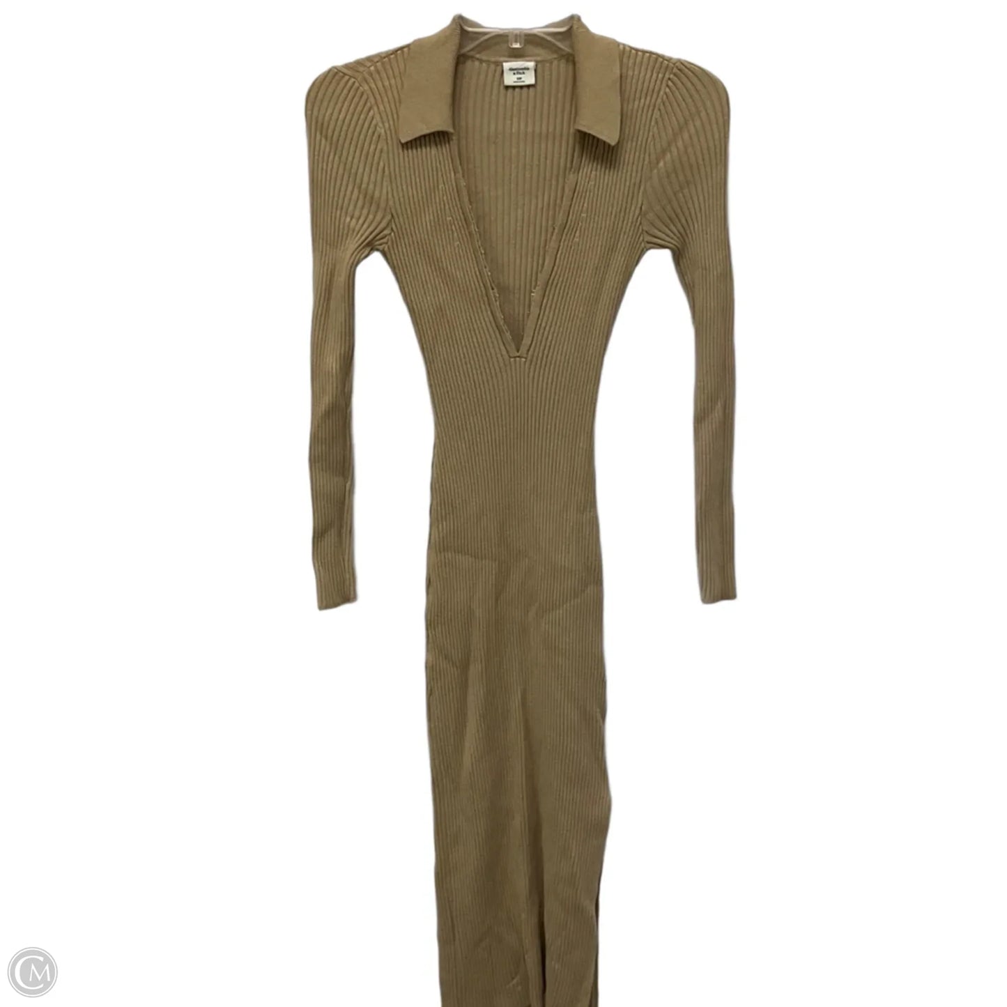 Dress Casual Midi By Abercrombie And Fitch In Tan, Size: Xsp