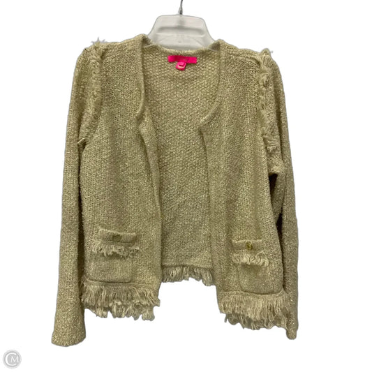 Sweater Cardigan Designer By Lilly Pulitzer In Gold, Size: Xl