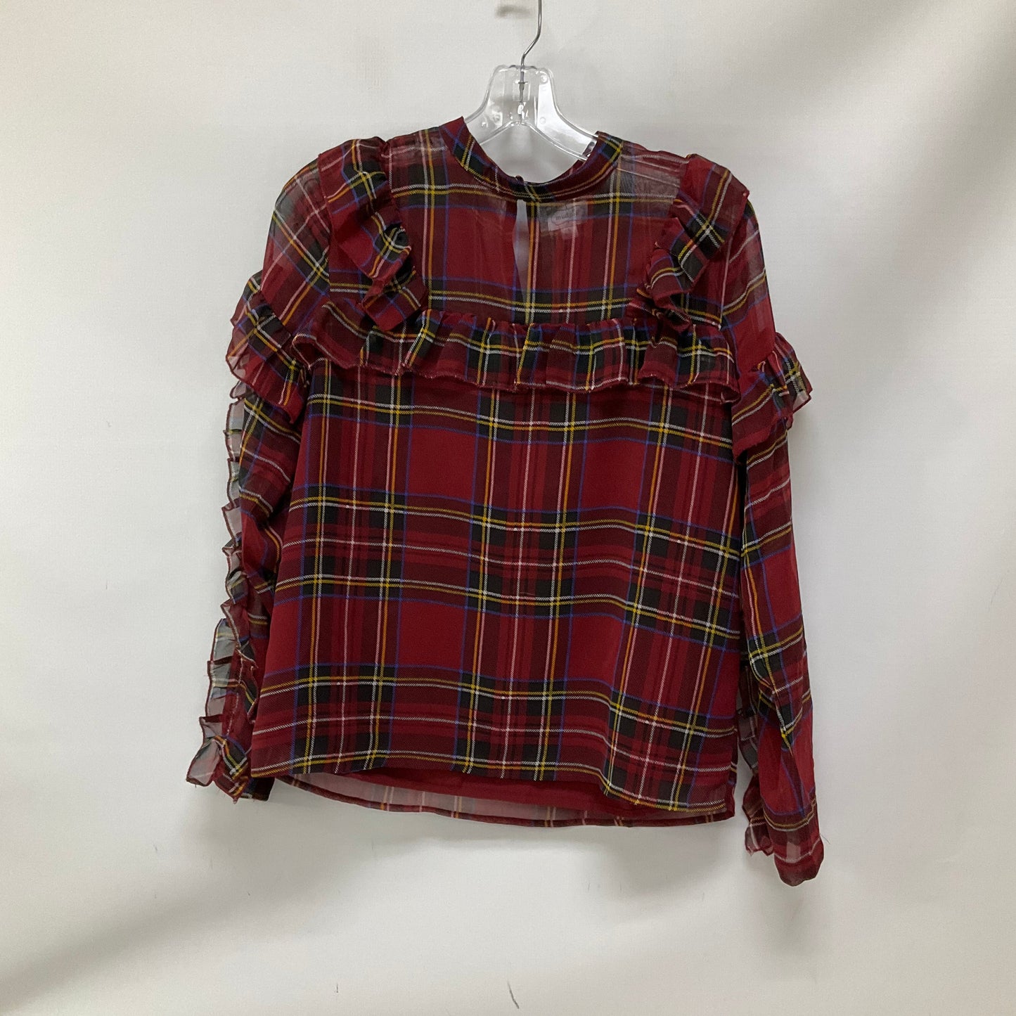 Top Long Sleeve By Mudpie In Plaid Pattern, Size: S