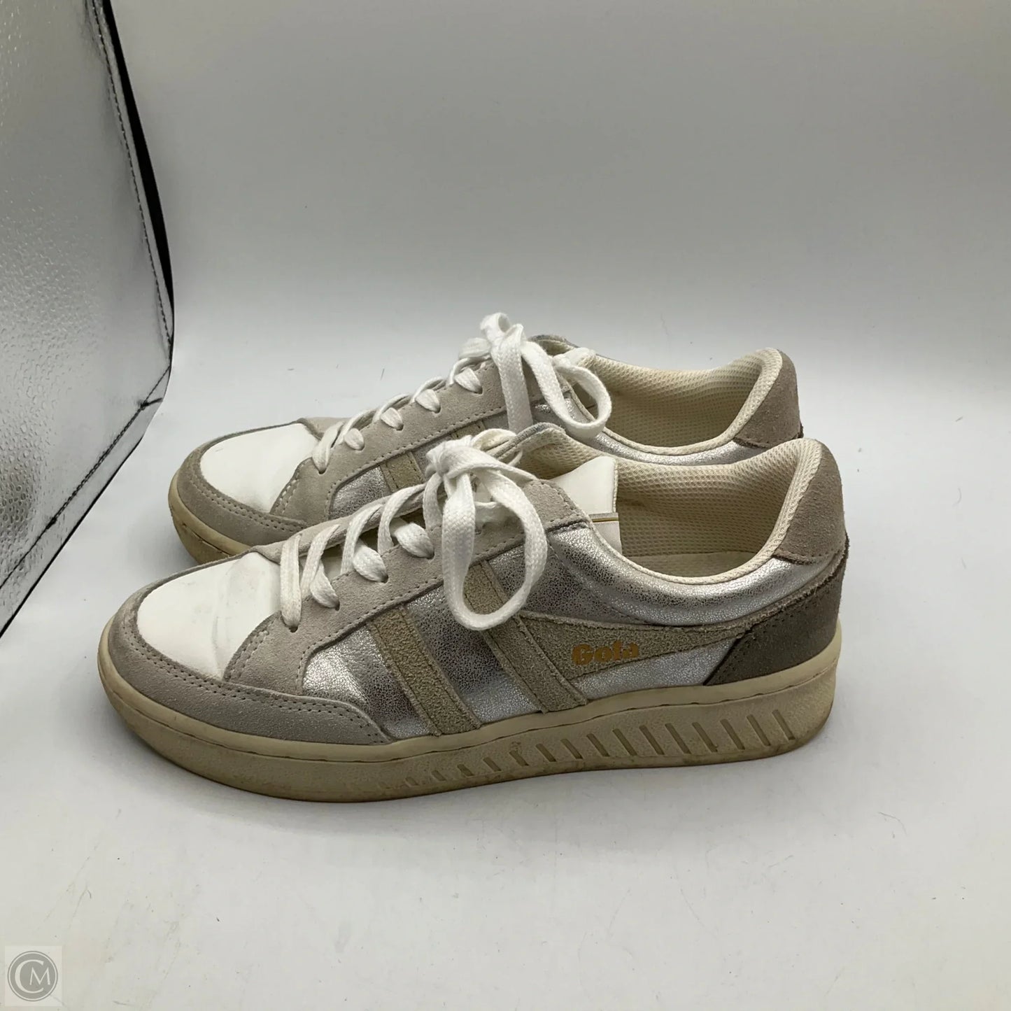 Shoes Sneakers By Gola In Grey & Silver, Size: 7
