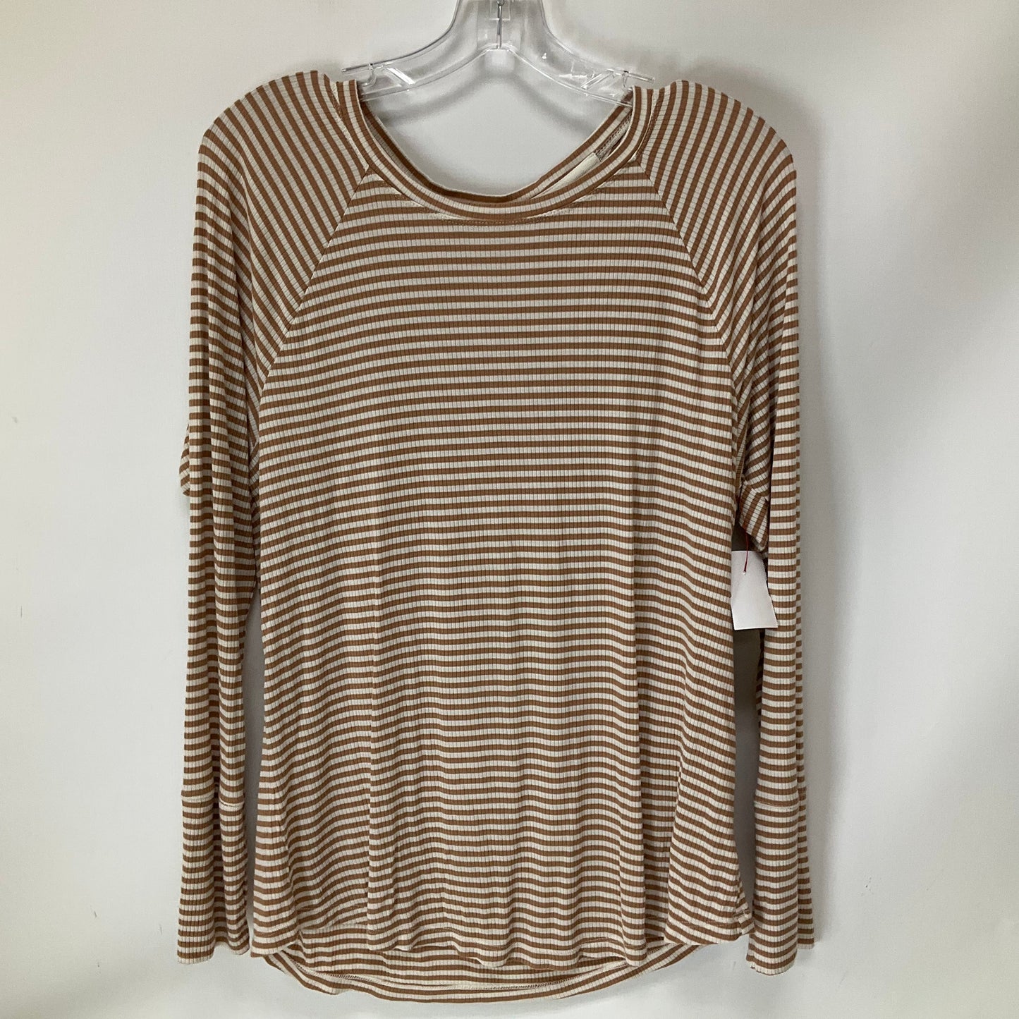 Top Long Sleeve By Aerie In Striped Pattern, Size: L