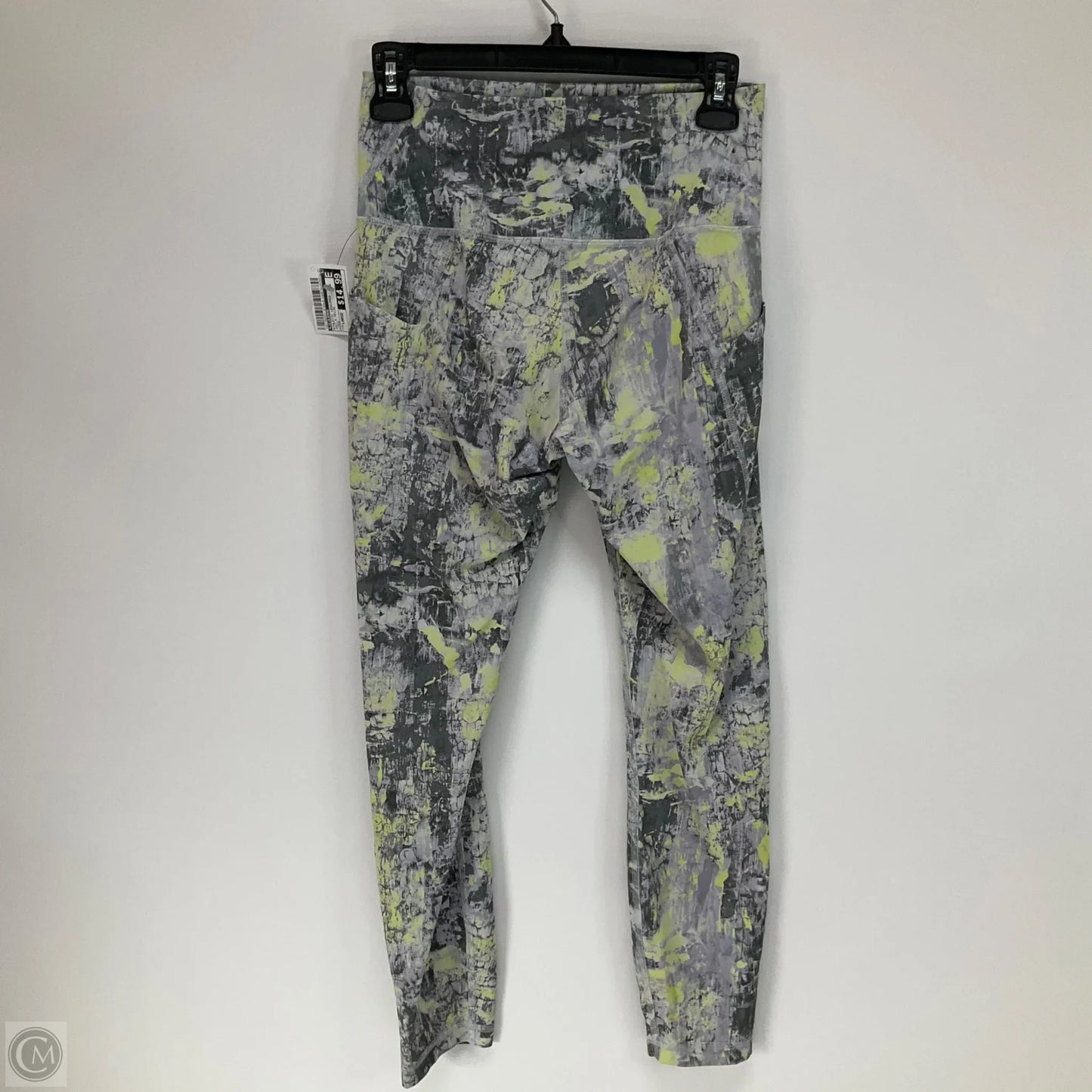 Athletic Leggings By Lululemon In Grey & Yellow, Size: Large