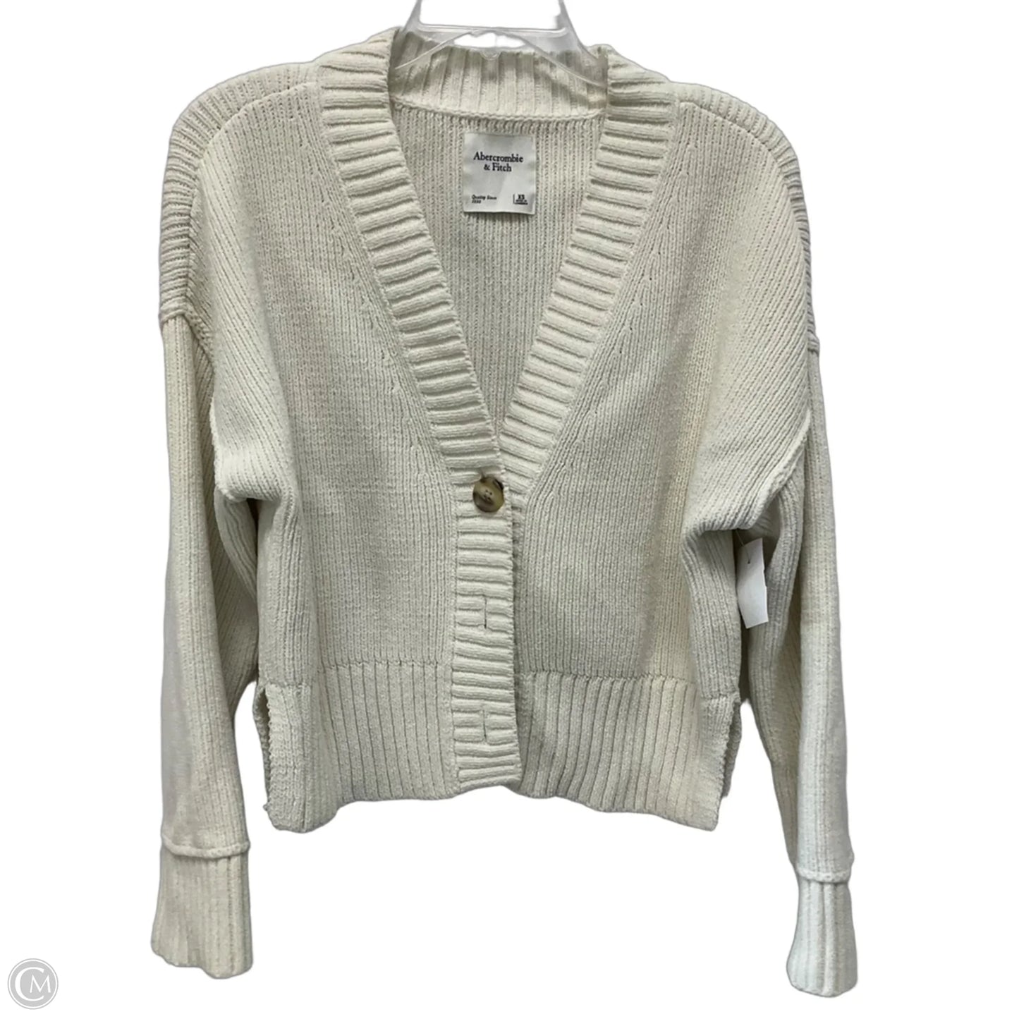 Sweater Cardigan By Abercrombie And Fitch In Cream, Size: Xs