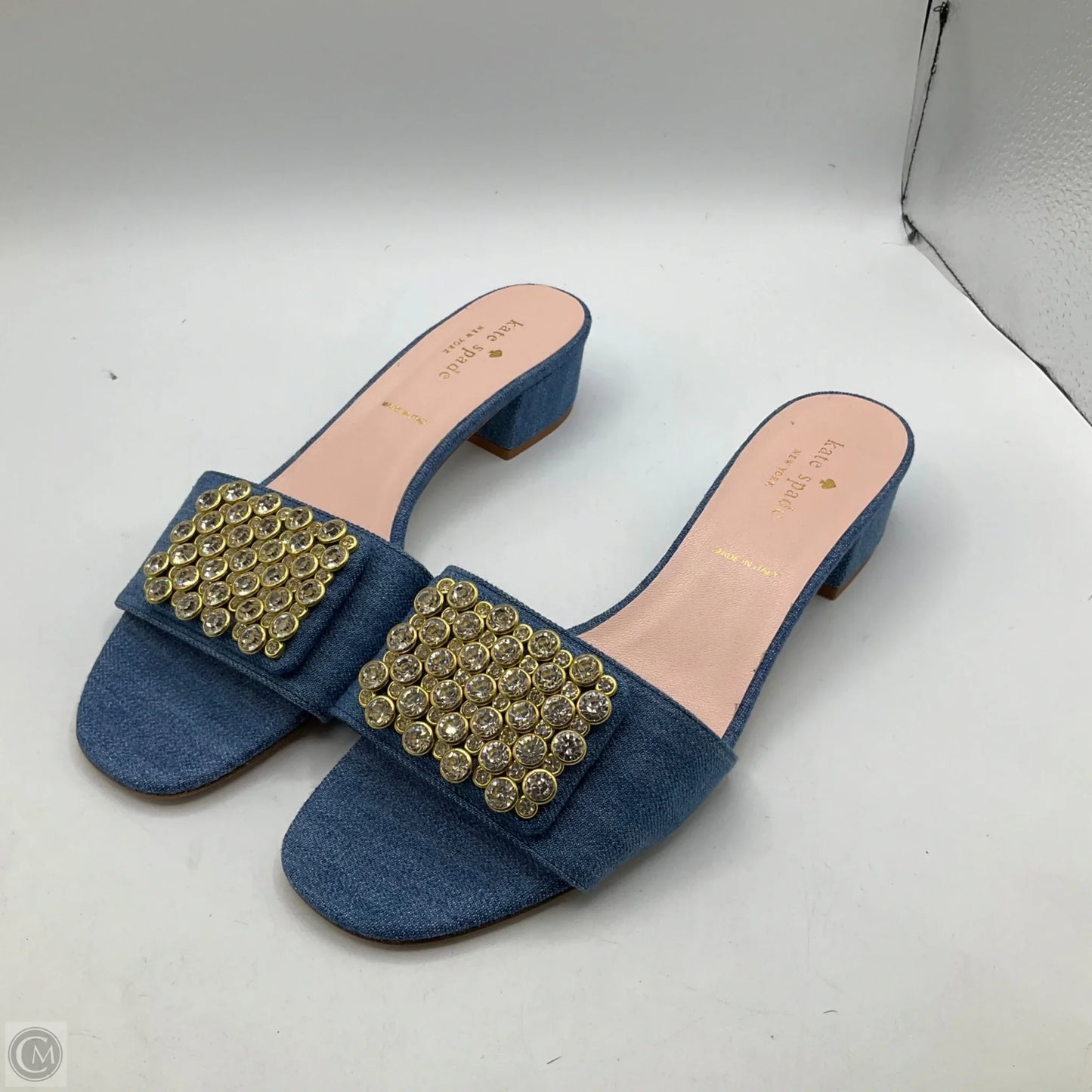 Sandals Designer By Kate Spade In Blue Denim, Size: 8.5