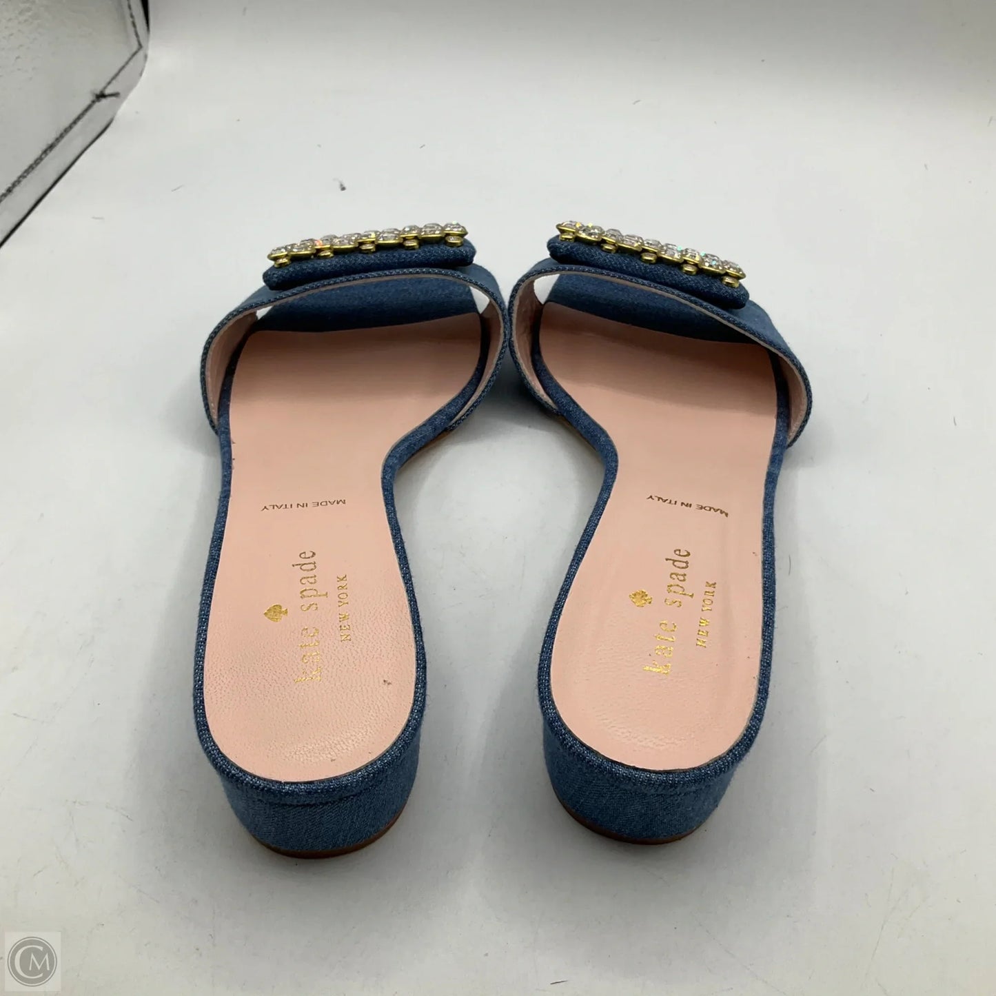 Sandals Designer By Kate Spade In Blue Denim, Size: 8.5