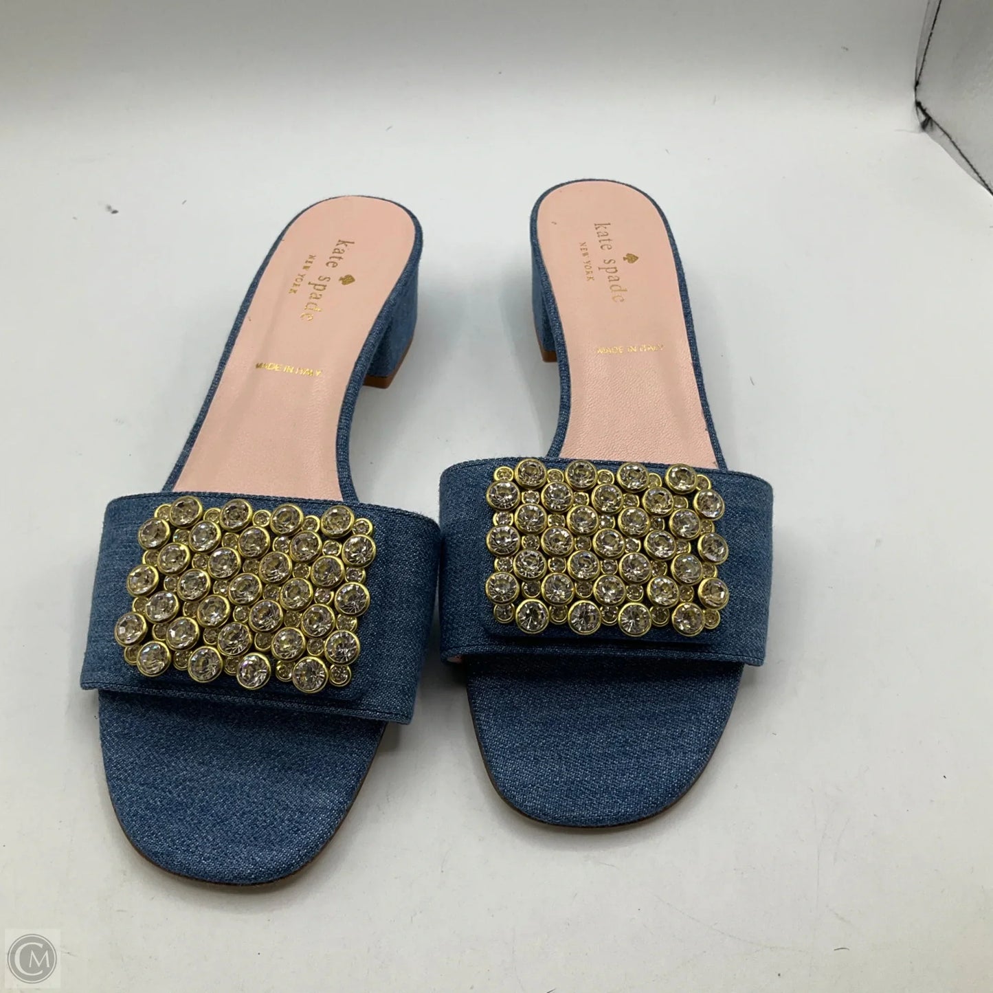 Sandals Designer By Kate Spade In Blue Denim, Size: 8.5