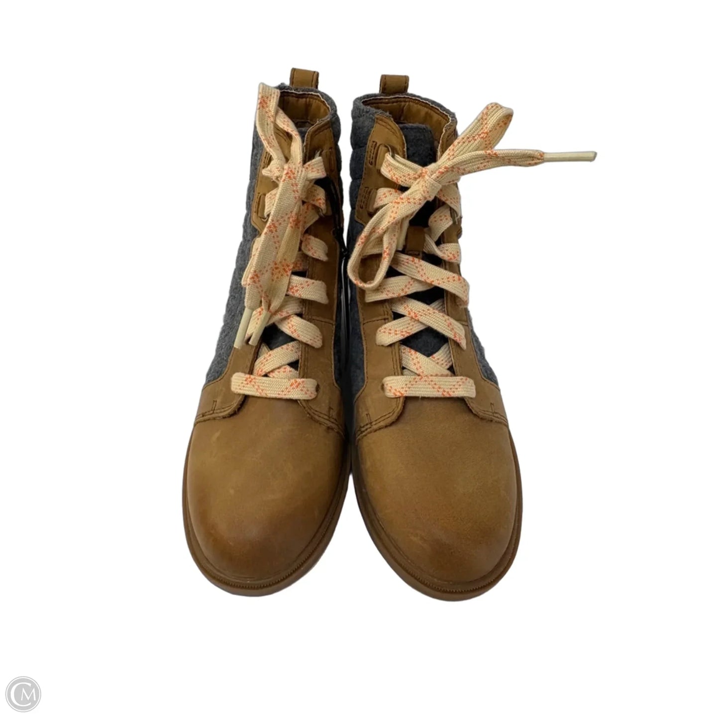 Boots Ankle Heels By Sorel In Brown & Grey, Size: 7