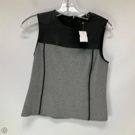 Top Sleeveless By Theory In Black & Grey, Size: 2