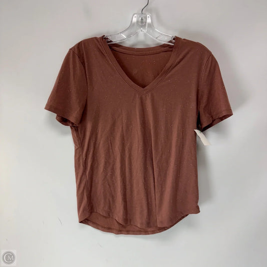 Athletic Top Short Sleeve By Lululemon In Pink, Size: S