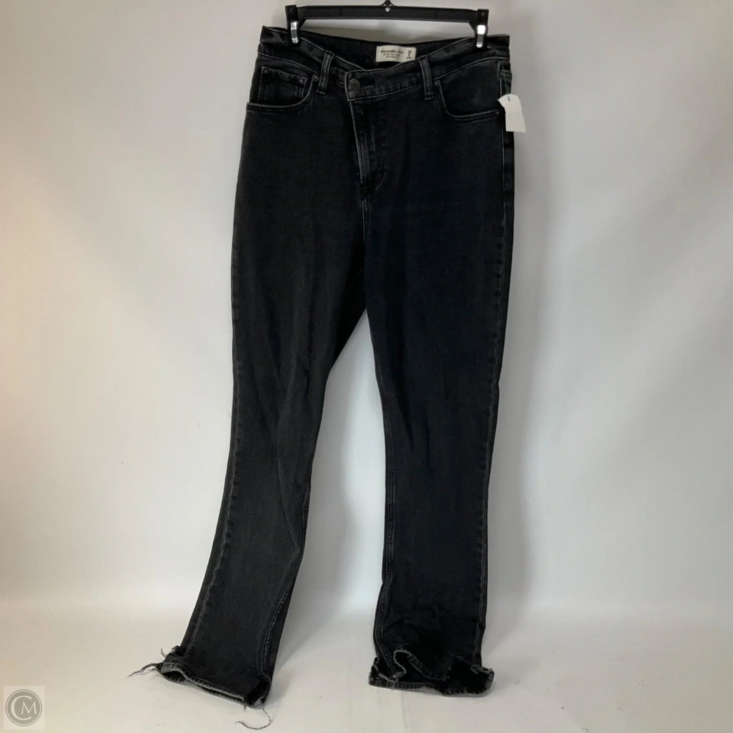 Jeans Straight By Abercrombie And Fitch In Black Denim, Size: 6
