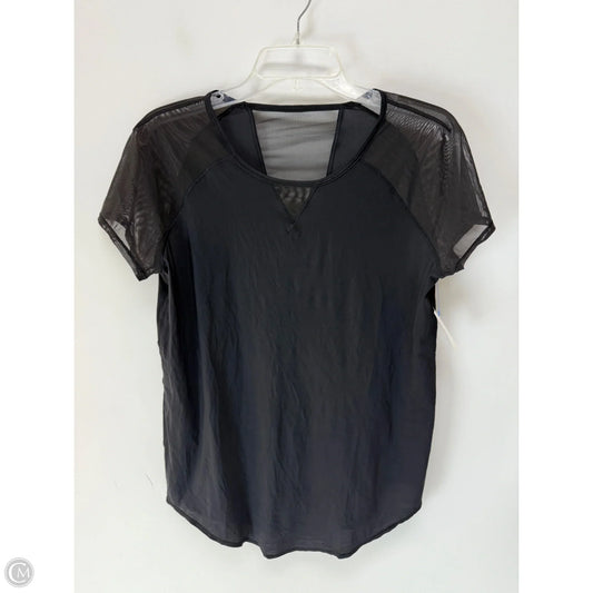 Athletic Top Short Sleeve By Lululemon In Black, Size: L