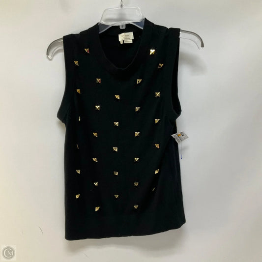 Top Sleeveless Designer By Kate Spade In Black & Gold, Size: L