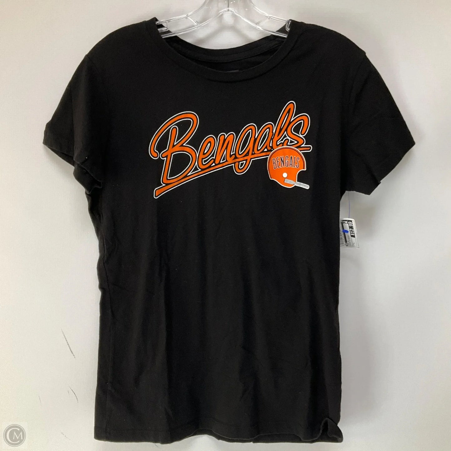 Top Short Sleeve By Nfl In Black & Orange, Size: L