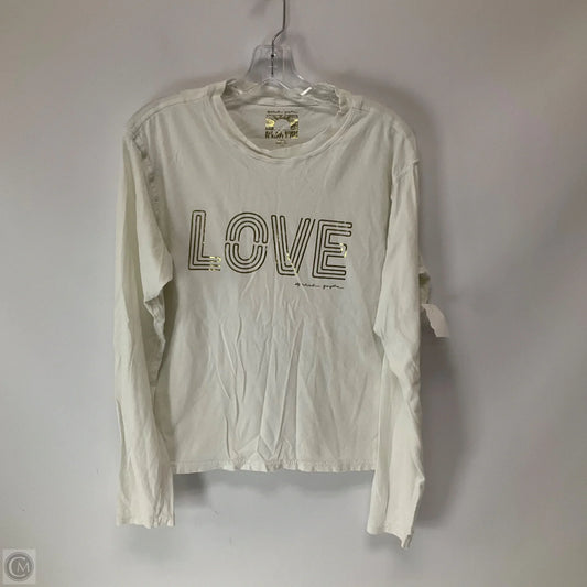 Top Long Sleeve By Spiritual Gangster In White, Size: S