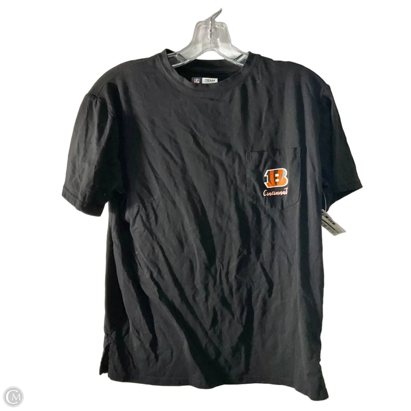 Athletic Top Short Sleeve By Nfl In Black, Size: S