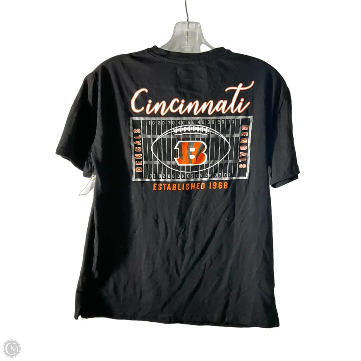 Athletic Top Short Sleeve By Nfl In Black, Size: S