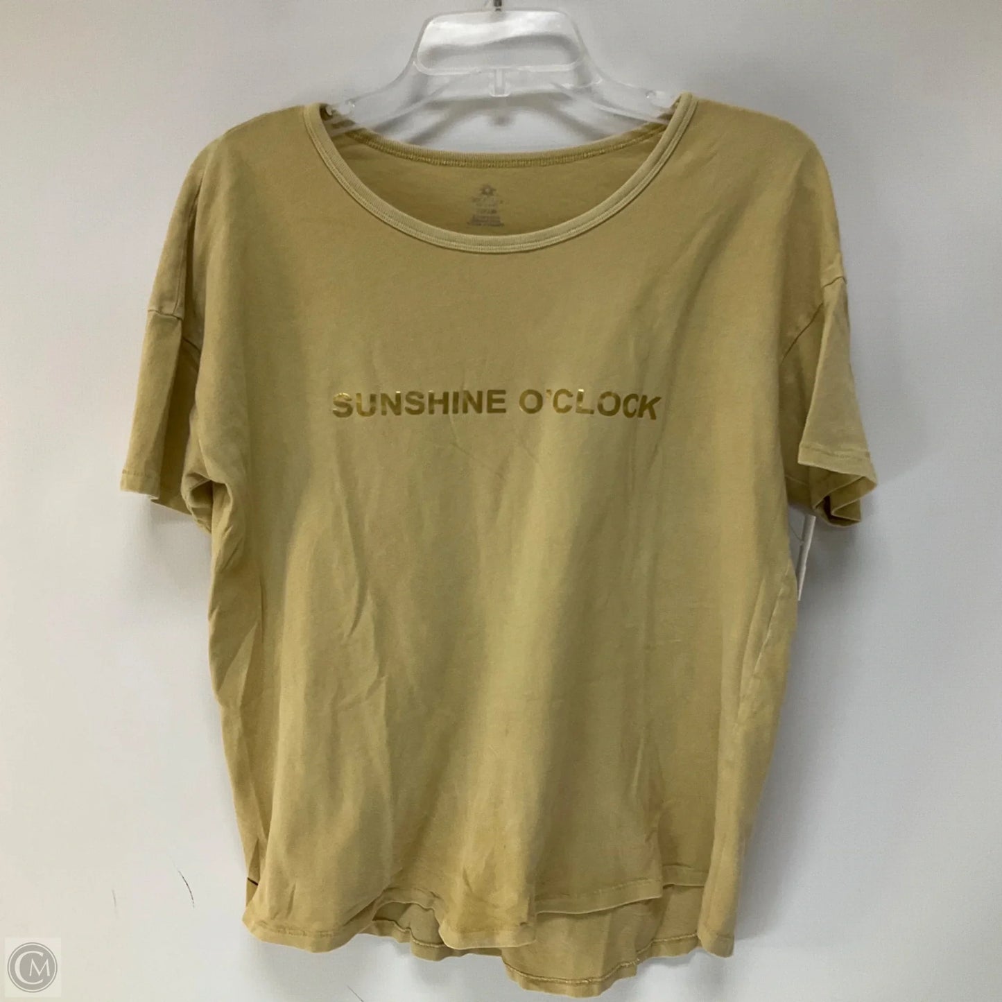 Top Short Sleeve Basic By Clothes Mentor In Yellow, Size: S