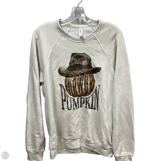 Top Long Sleeve By Bella + Canvas In Beige, Size: M