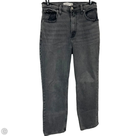 Jeans Straight By Abercrombie And Fitch In Grey Denim, Size: 2