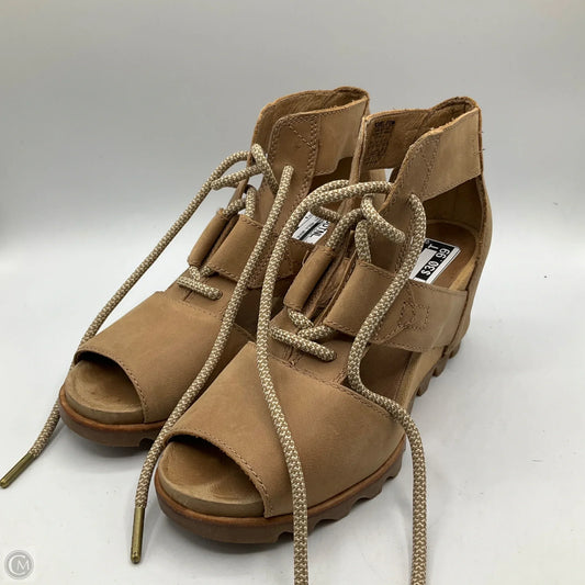 Shoes Heels Wedge By Sorel In Tan, Size: 8