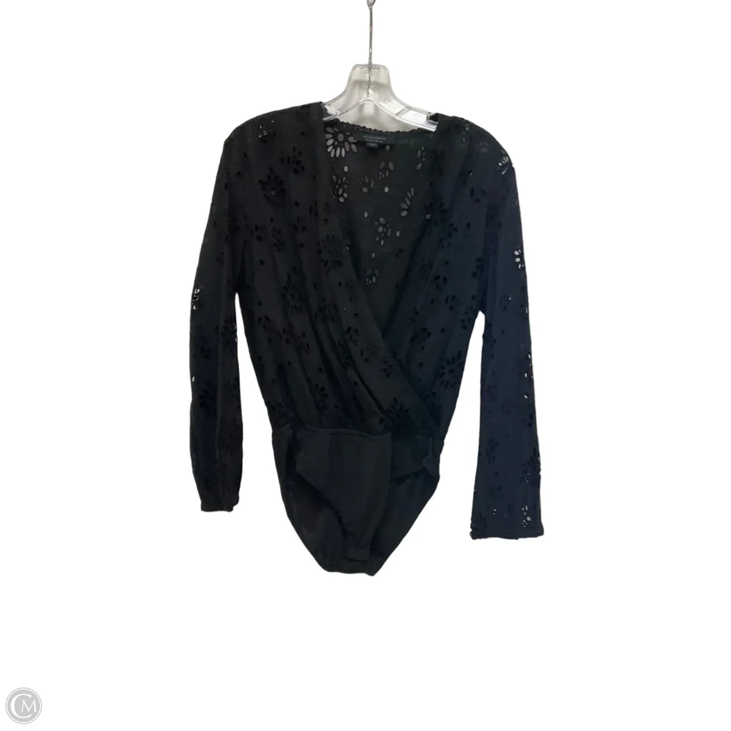 Top Long Sleeve Designer By All Saints In Black, Size: 4