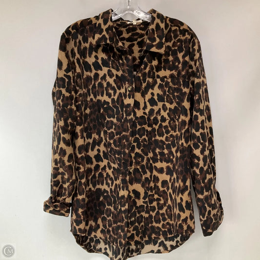 Jacket Shirt By Gilded Intent In Animal Print, Size: S