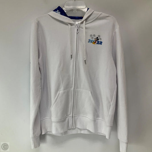 Sweatshirt Hoodie By Disney In White, Size: L