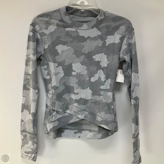 Athletic Top Long Sleeve Crewneck By Lululemon In Grey, Size: 4