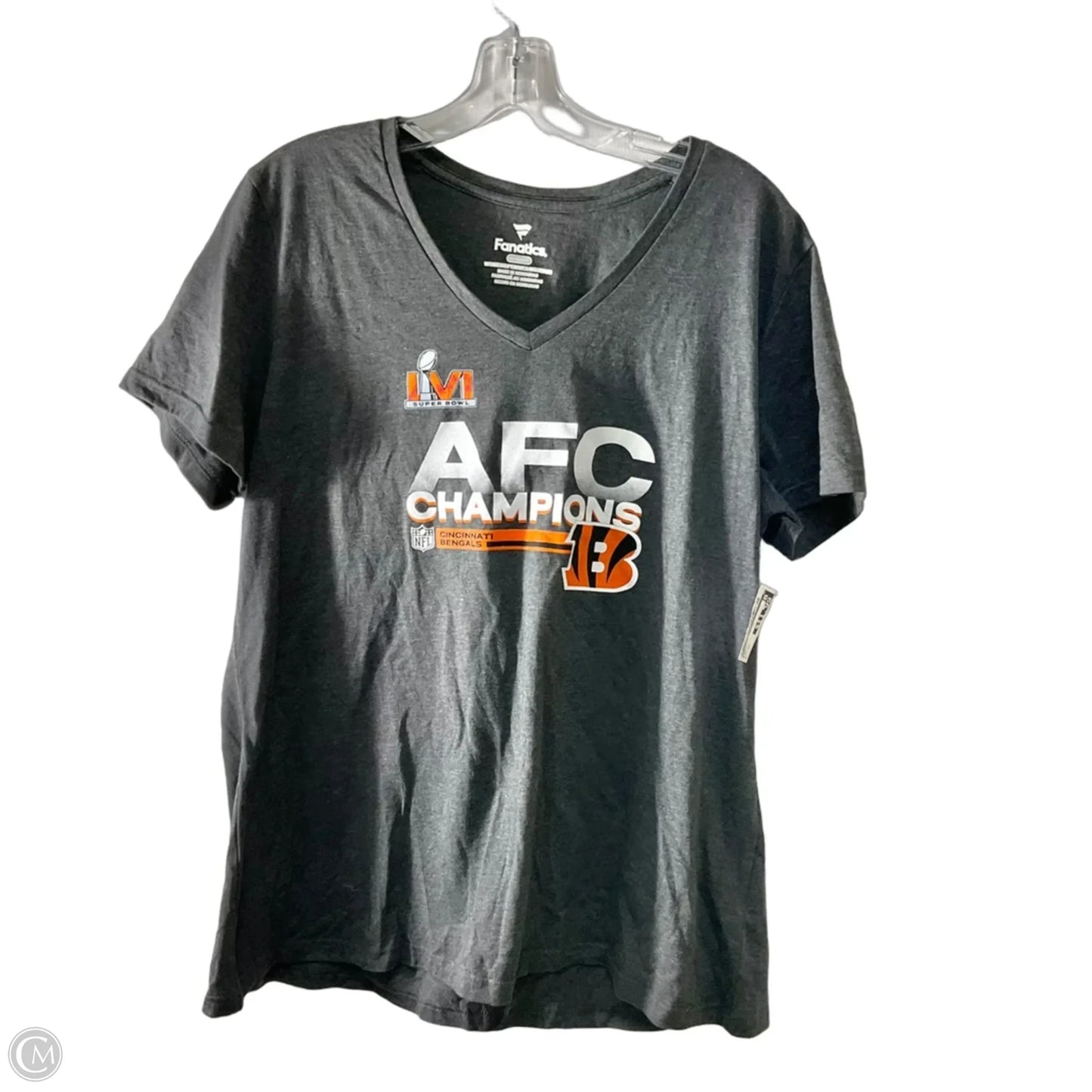 Athletic Top Short Sleeve By Fanatics In Grey, Size: 2x