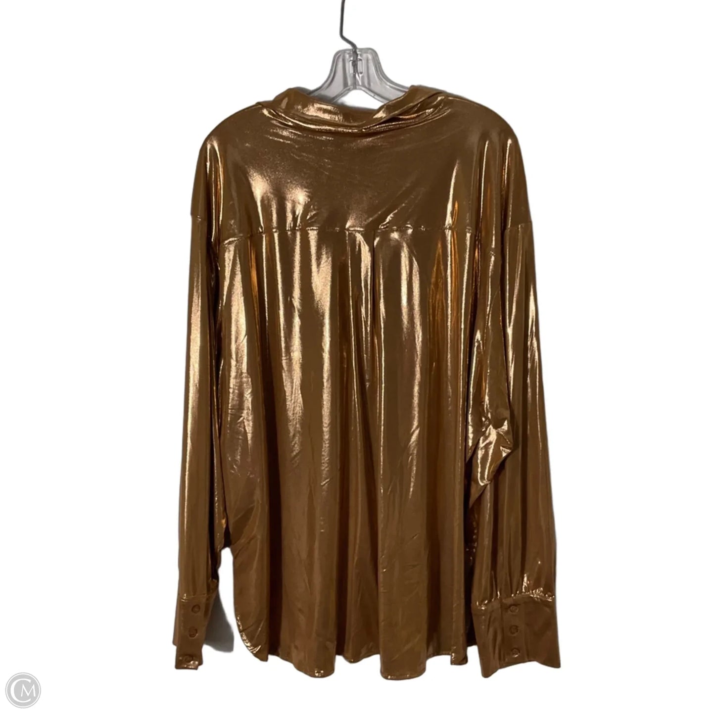 Top Long Sleeve By Anthropologie In Gold, Size: 2x