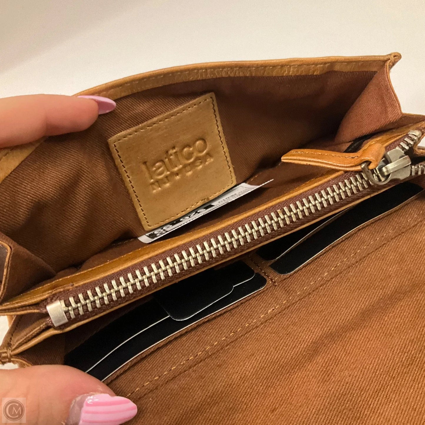 Wallet Leather By Cma, Size: Medium