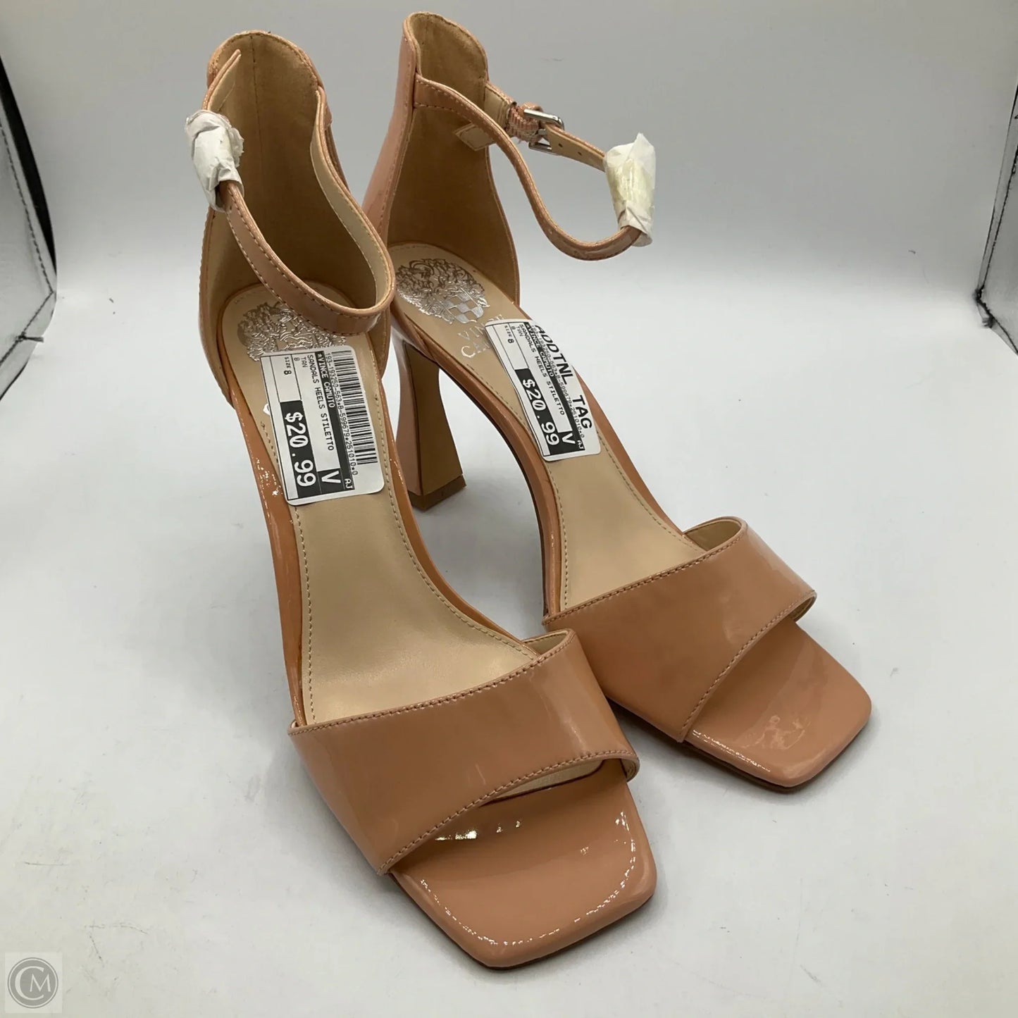 Sandals Heels Stiletto By Vince Camuto In Tan, Size: 8