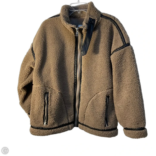 Jacket Fleece By Abercrombie And Fitch In Black & Brown, Size: M