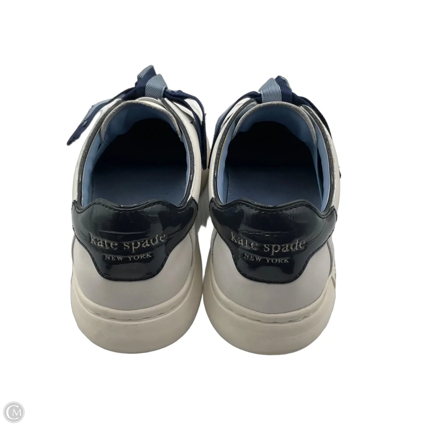 Shoes Designer By Kate Spade In Blue & White, Size: 7.5