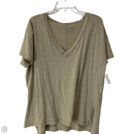 Top Short Sleeve Basic By Pilcro In Tan, Size: M