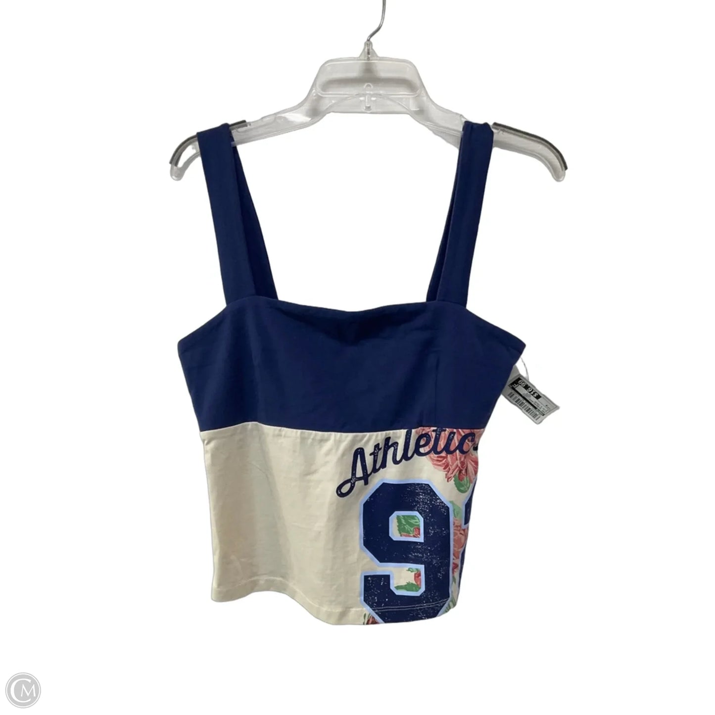 Top Sleeveless By Maeve In Blue & Cream, Size: M